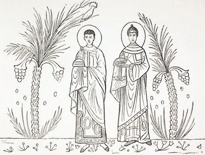 Santa Cecilia y su esposo Valeriano, de 